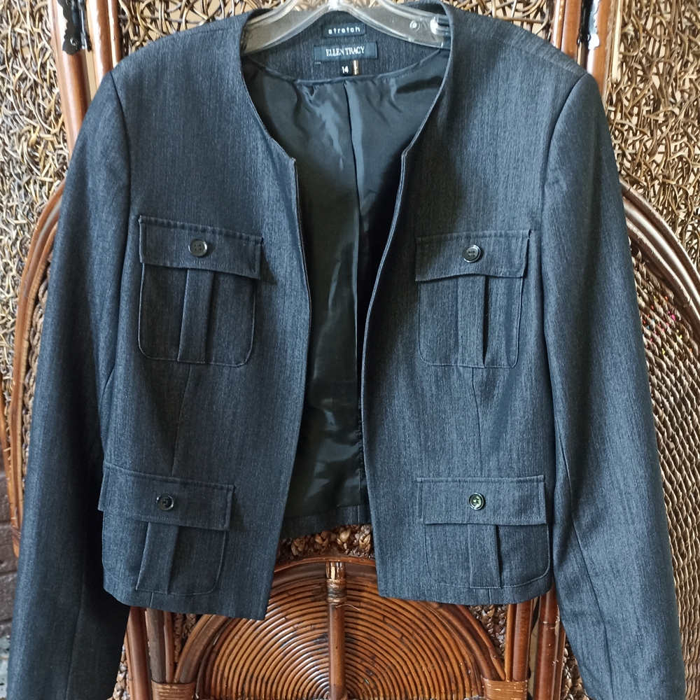 Ellen Tracey Black Blazer Timeless Suit Jacket